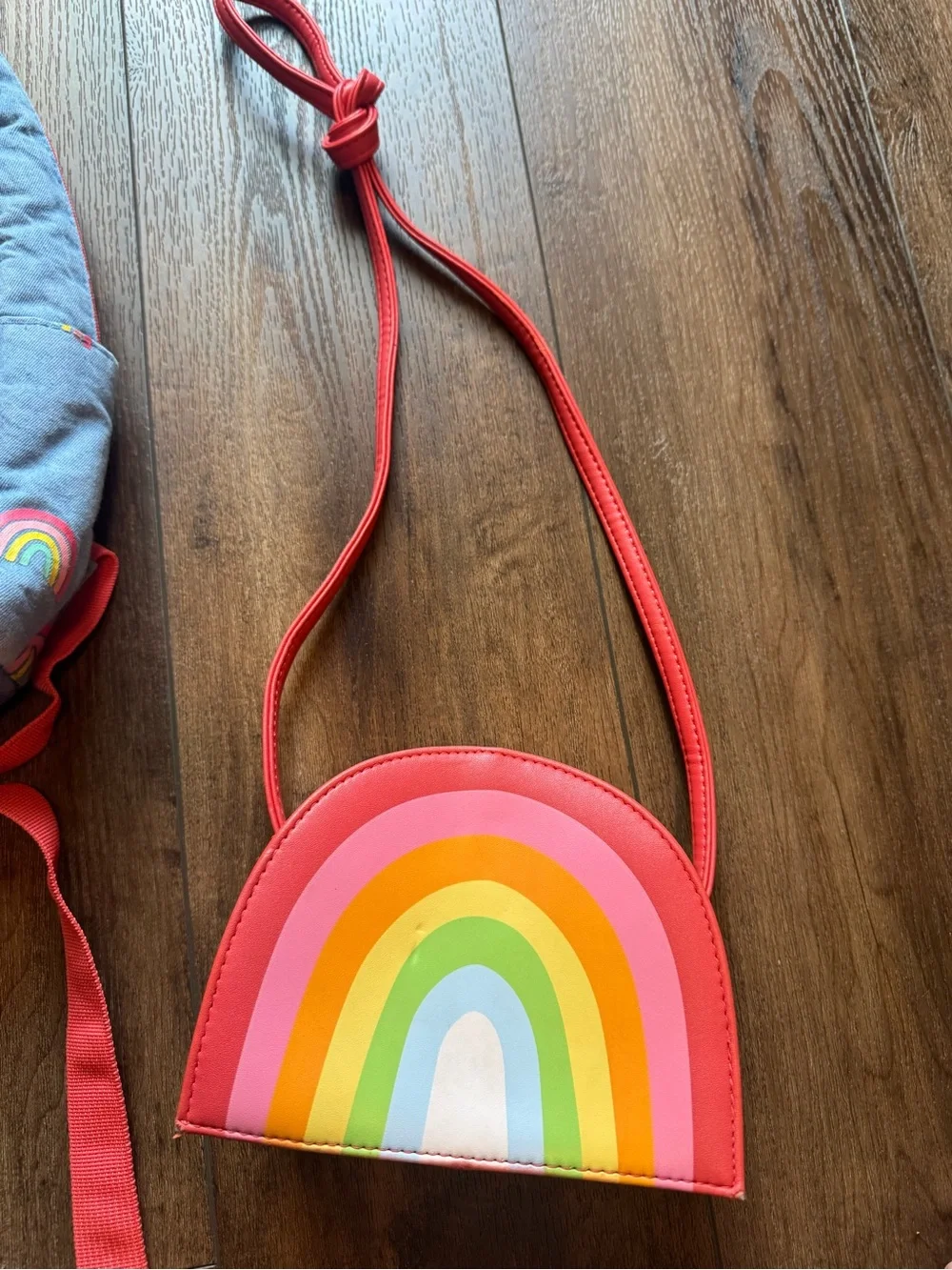 Rainbow mini backpack and matching purse